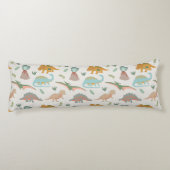 Dinosaurs Kids Hand Drawn Boho Dinosaur Bedroom Seitenschläferkissen (Rückseite)