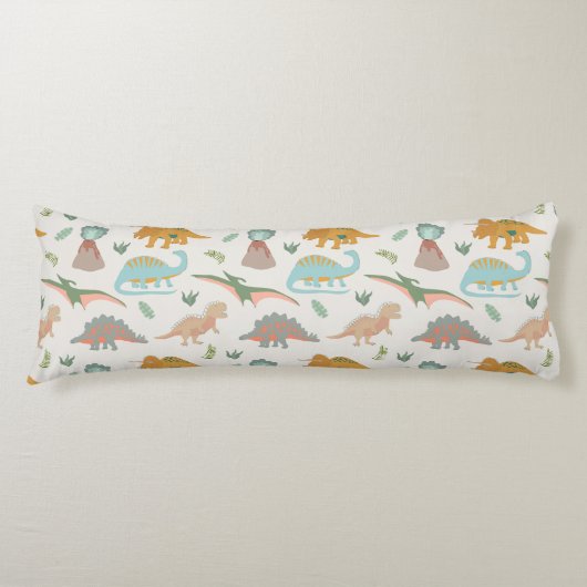 Dinosaurs Kids Hand Drawn Boho Dinosaur Bedroom Seitenschläferkissen (Vorderseite)