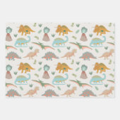 Dinosaurs Kids Hand Drawn Boho Dinosaur Pattern Geschenkpapier Set (Vorderseite 3)