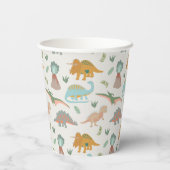 Dinosaurs Kids Hand Drawn Boho Dinosaur Pattern Pappbecher (Rückseite)