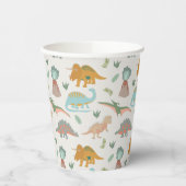 Dinosaurs Kids Hand Drawn Boho Dinosaur Pattern Pappbecher (Links)