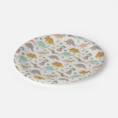 Dinosaurs Kids Hand Drawn Boho Dinosaur Pattern Pappteller (Schrägansicht)