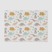 Dinosaurs Kids Hand Drawn Boho Dinosaur Pattern Seidenpapier (Vorderseite)