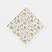 Dinosaurs Kids Hand Drawn Boho Dinosaur Pattern Serviette (Ecke)