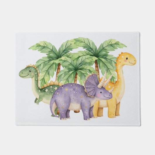 Dinosaurs Palm Trees Fußmatte (Vorderseite)