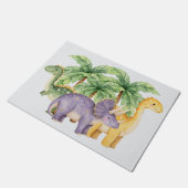 Dinosaurs Palm Trees Fußmatte (Schrägansicht)