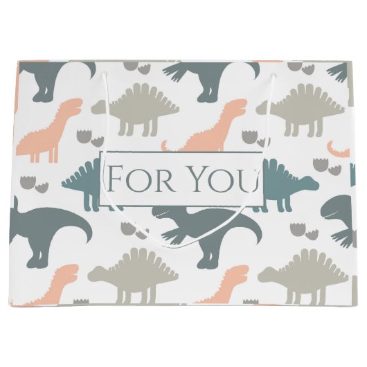 Dinosaurs Pattern Große Geschenktüte (Vorderseite)
