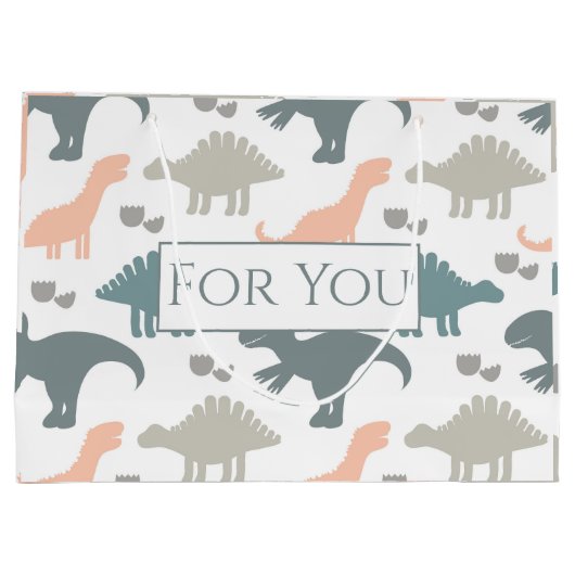 Dinosaurs Pattern Große Geschenktüte (Rückseite)