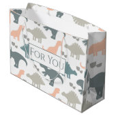 Dinosaurs Pattern Große Geschenktüte (Rückseite Schrägansicht)