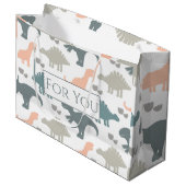 Dinosaurs Pattern Große Geschenktüte (Vorderseite Schrägansicht)