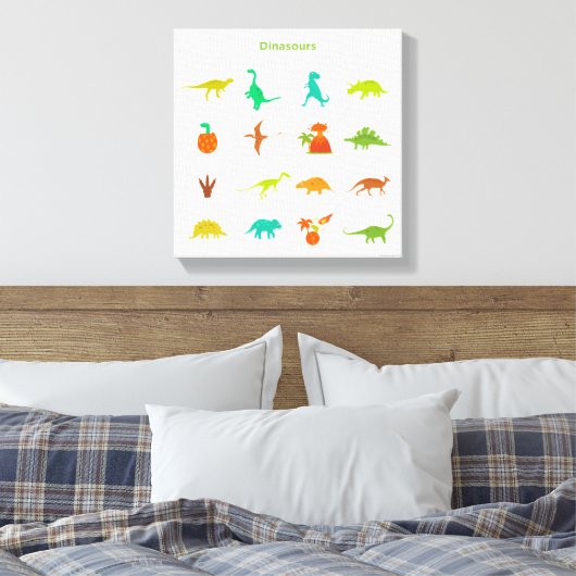 Dinosaurs Pattern Leinwanddruck (Insitu (Schlafzimmer))