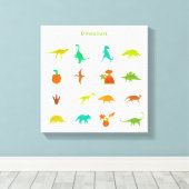 Dinosaurs Pattern Leinwanddruck (Insitu (Holzboden))