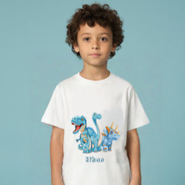 Dinosaurs personalized name baby t-shirt