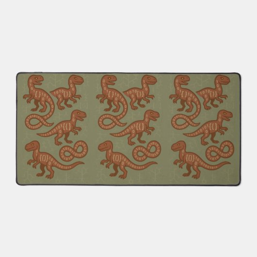 Dinosaurs Programming Binary Code Syntax Schreibtischunterlage (Vorderseite)