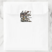 Dinosaurs quadratischer aufkleber (Tasche)