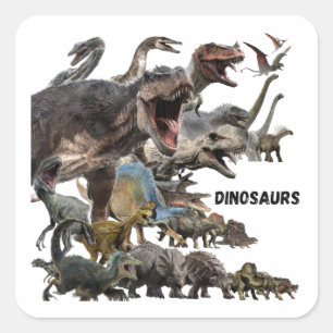 Dinosaurs  quadratischer aufkleber
