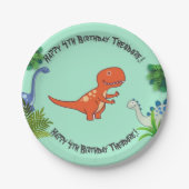 Dinosaurs Rock Birthday Party Pappteller (Vorderseite)