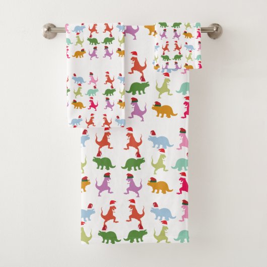 Dinosaurs Santa Mood Badhandtuch Set (Insitu)