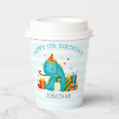 Dinosaurs Stomp Chomp and roar birhtday Boy Pappbecher (Vorderseite)