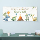 Dinosaurs T-Rex Boy Happy Birthday Banner (Messe)