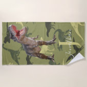 Dinosaurs T Rex Muster Jurassic World Strandtuch (Vorderseite)