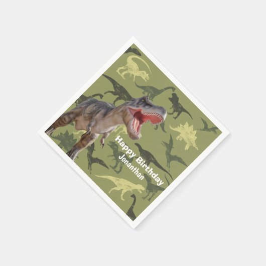 Dinosaurs T Rex Pattern Serviette (Ecke)