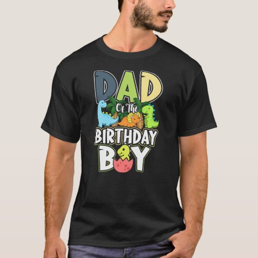 Dinosaurs Theme Birthday Dad Of The Birthday Boy D T-Shirt (Vorderseite)