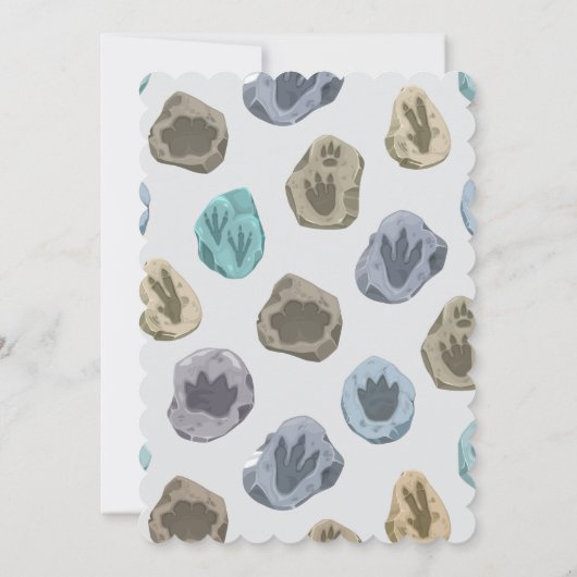 Dinosaurs, Volcano, T-Rex Baby Shower Theme Einladung (Rückseite)