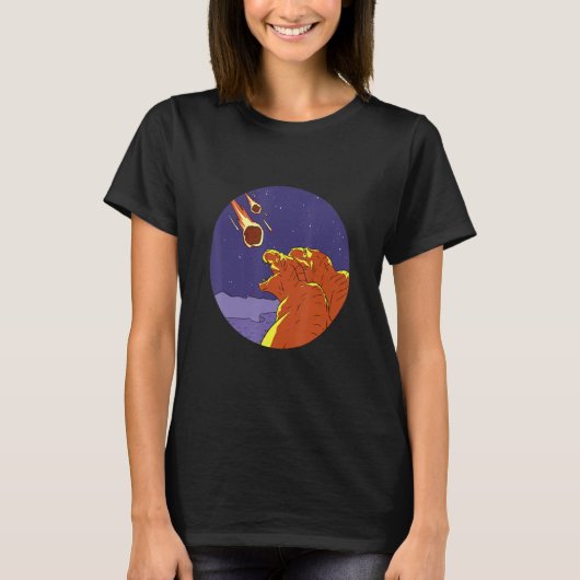 Dinosaurs Watching Their Own Extinction Comet Fal T-Shirt (Vorderseite)