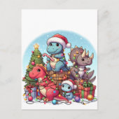 Dinosaurus Christmas , Postkarte (Vorderseite)