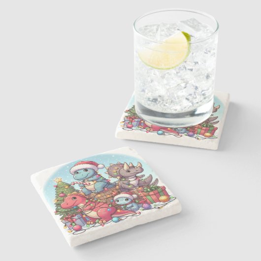 Dinosaurus Christmas , Steinuntersetzer (Seitenansicht)