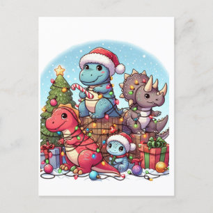 Dinosaurus Weihnachten , Postkarte