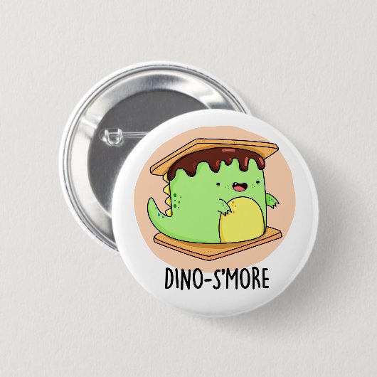 Dinosmore Funny Dinosaur Smore Pun Button (Vorne & Hinten)