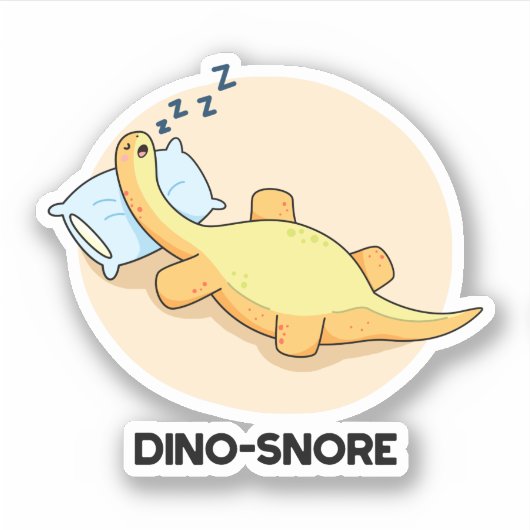 Dinosnore Funny Sleeping Dinosaurier Pun Aufkleber (Vorderseite)
