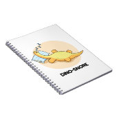 Dinosnore Funny Sleeping Dinosaurier Pun Notizblock (Rechte Seite)