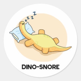 Dinosnore Funny Sleeping Dinosaurier Pun Runder Aufkleber