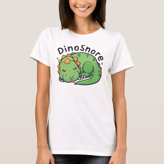 Dinosnore - Niedlicher Dinosaurier T-Shirt (Vorderseite)