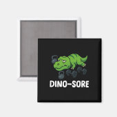 Dinosore Funny T-rex Gym Workout  Magnet (Vorderseite/Rückseite)