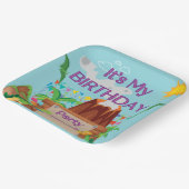 Dinosuar Volcano Boy Geburtstagsparty Pappteller (Gewinkelt)