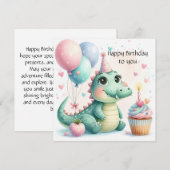 Dinozaur birthday Personalize Custom card (Vorne/Hinten)