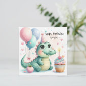 Dinozaur birthday Personalize Custom card (Stehend Vorderseite)