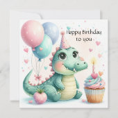 Dinozaur birthday Personalize Custom card (Vorderseite)