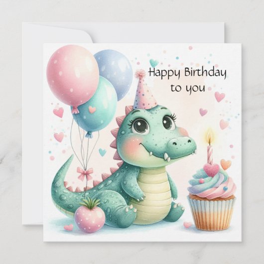 Dinozaur birthday Personalize Custom card (Vorderseite)