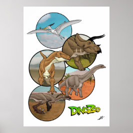 DinoZoo Dinosaurier Collage Poster
