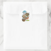 DinoZoo Dinosaurier Collage Runder Aufkleber (Tasche)