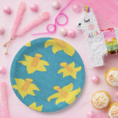 Dioden auf Tellern mit blauem Hintergrund Pappteller (Party)