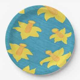 Dioden auf Tellern mit blauem Hintergrund Pappteller