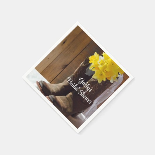 Dioden und Cowboy Boots Western Brautparty Serviette (Ecke)