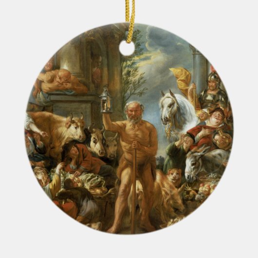Diogenes, der nach einem ehrlichen Mann, c.1650-55 Keramik Ornament (Vorne)