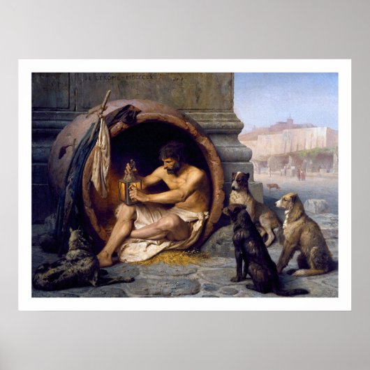 Diogenes & Dogs Poster Print von Gérôme (Vorne)